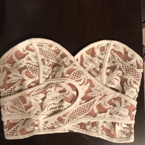 White lace crop top